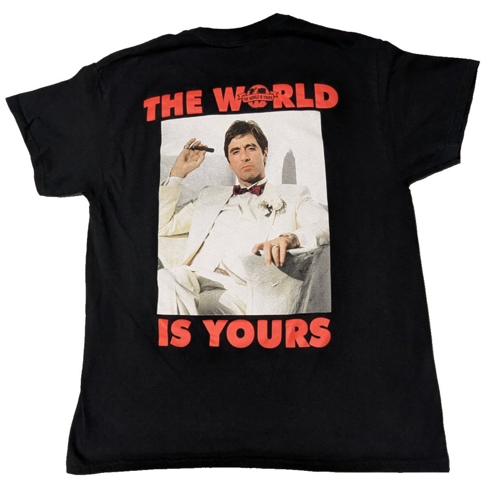 SCARFACE The‎ World Is Yours Black Double-Sided - Men Large T-Shirt